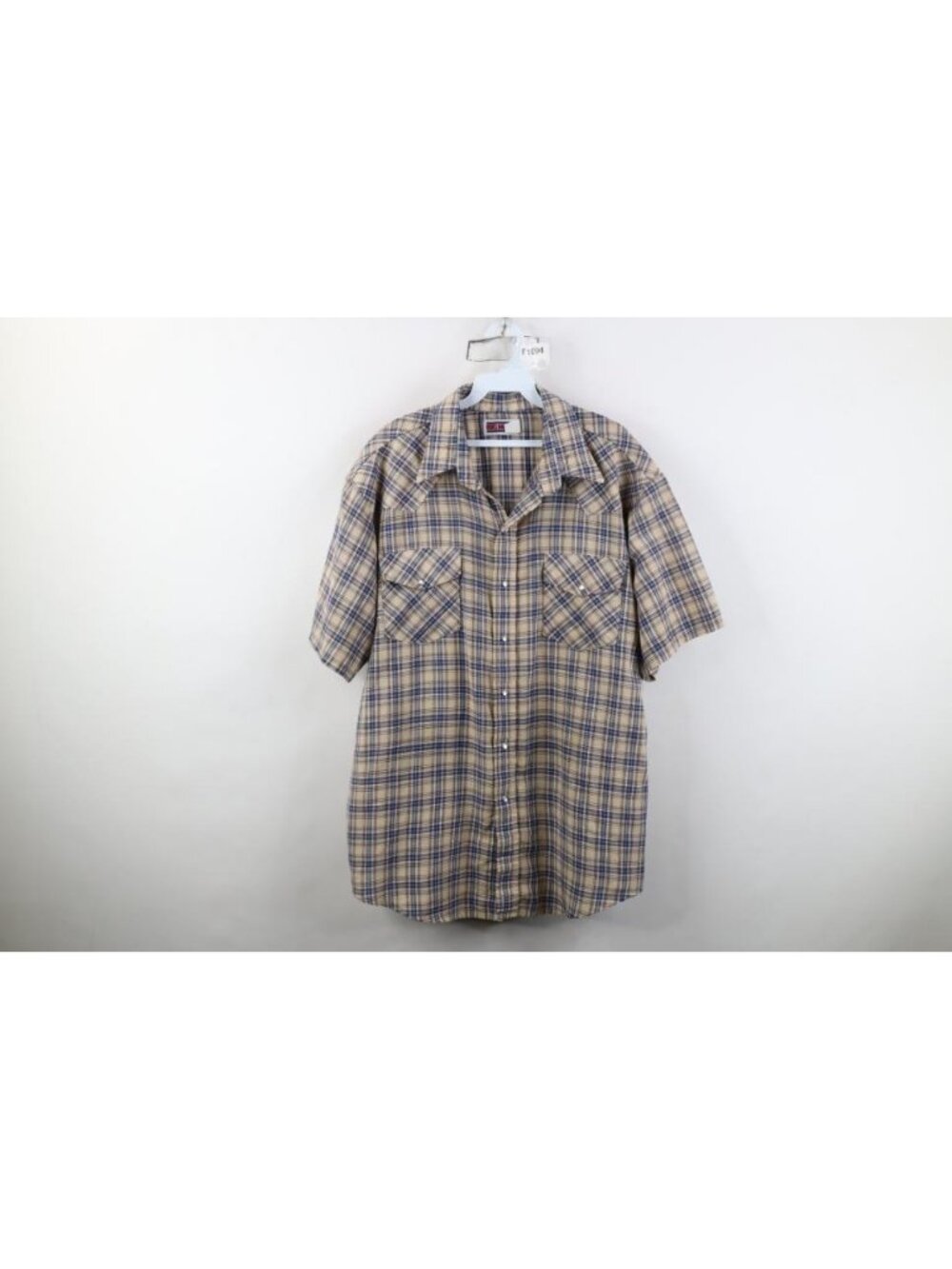 Vintage 70s Big Mac Mens XL Western Pearl Snap Button Collared Shirt Plaid USA